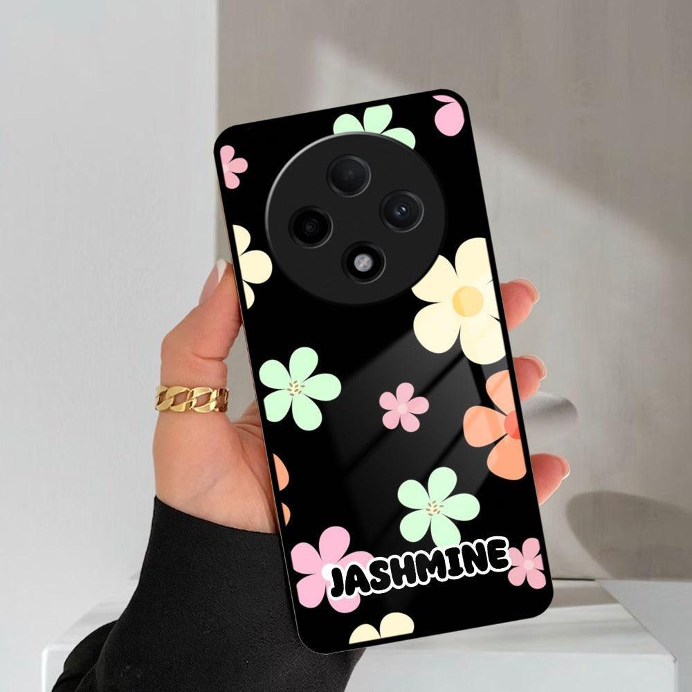 Colorfull  Daisy Floral Glass Case Cover For Oppo