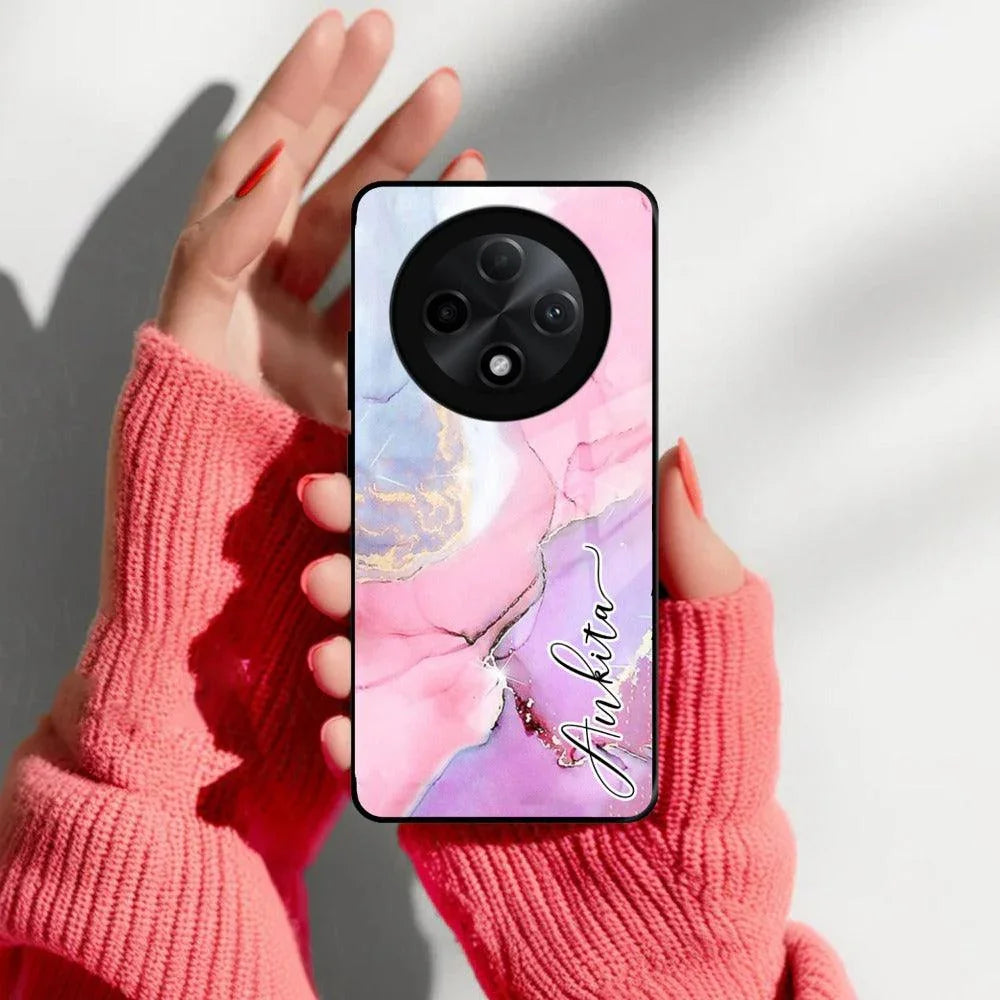 Pink Marble Glossy Metal Case Cover For Oppo - ShopOnCliQ