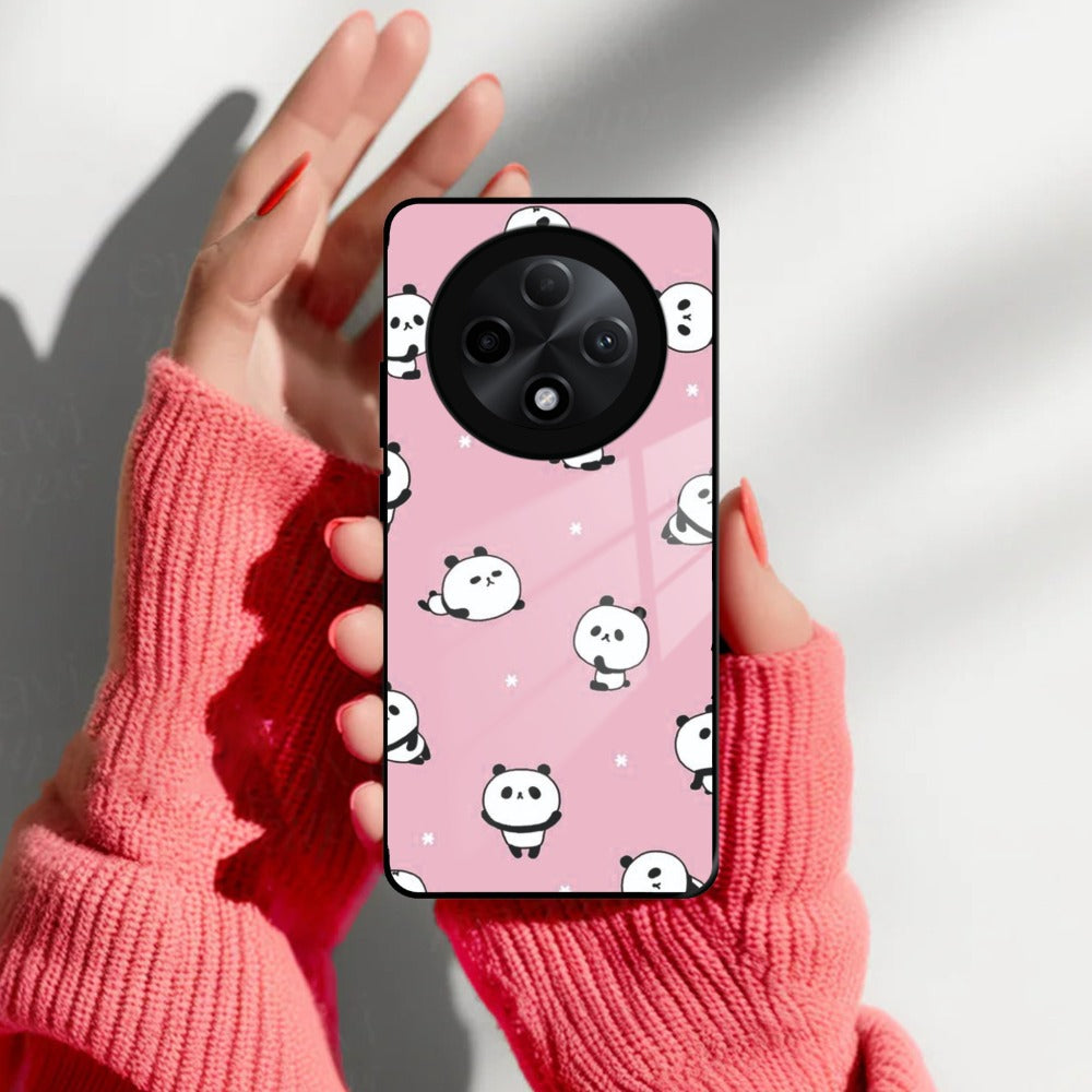 Cute Panda Glossy Metal Case Cover For Oppo - ShopOnCliQ