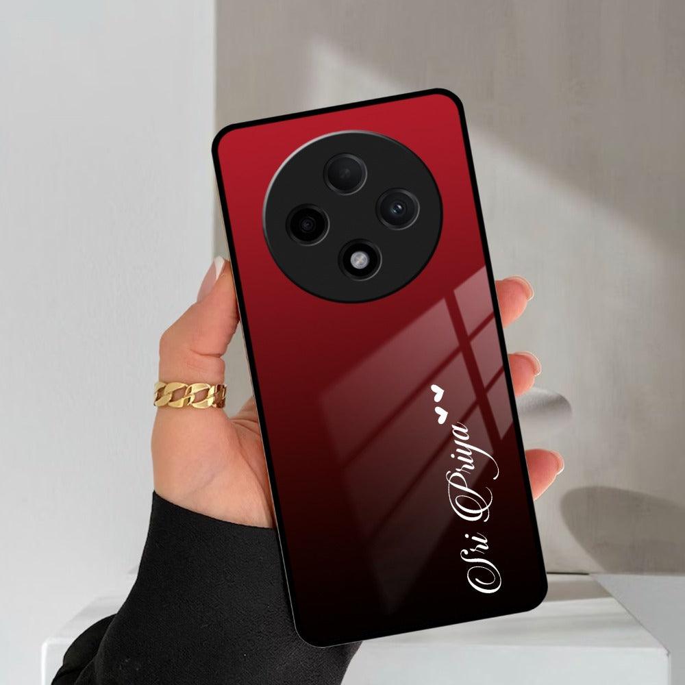 Customize Name Gradient Glass Case Cover Red Wine For Oppo