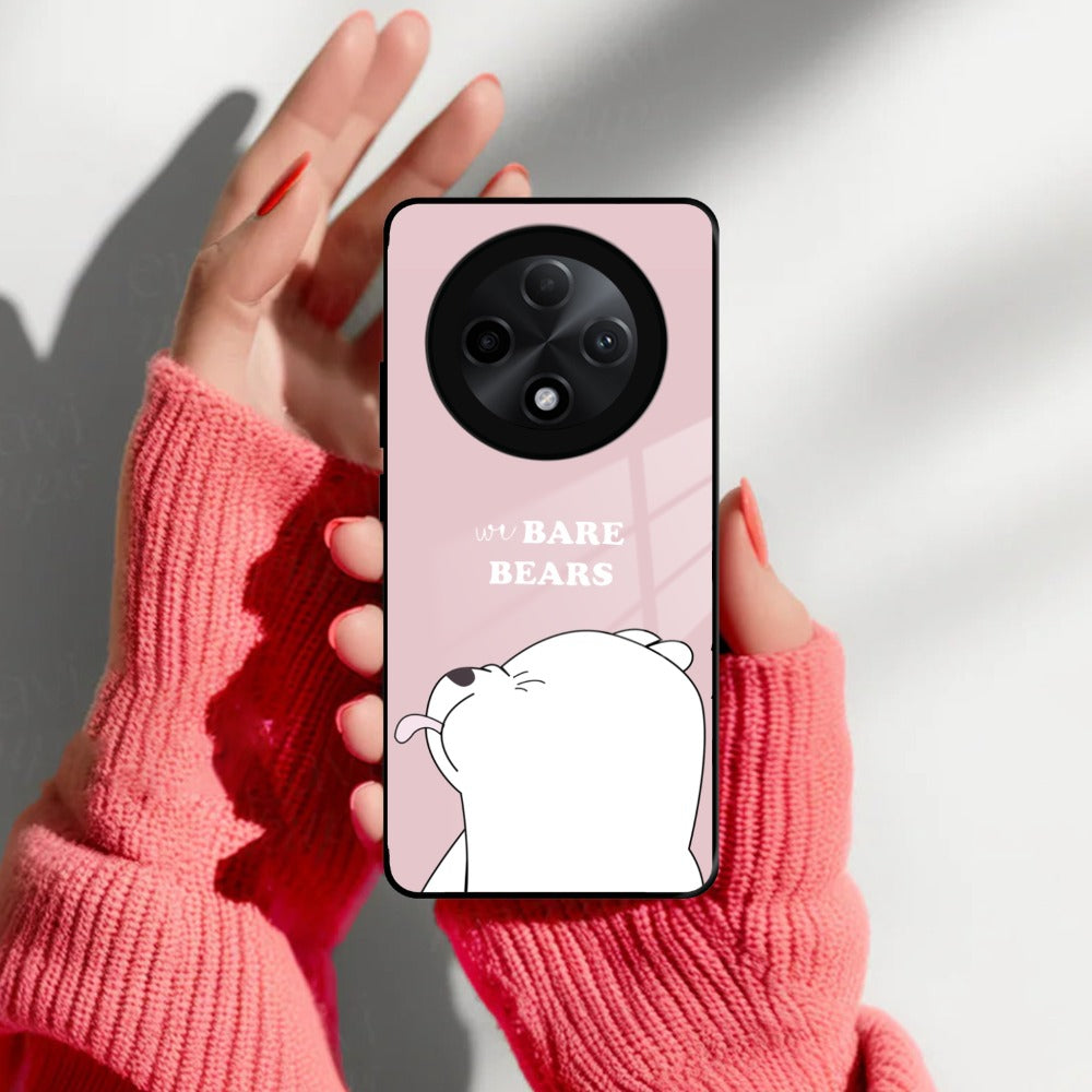 We Bare Bears Pink Glossy Metal Case Cover For Oppo