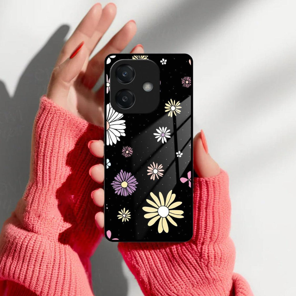 Seamless Floral Glossy Metal Case Cover For Oppo - ShopOnCliQ