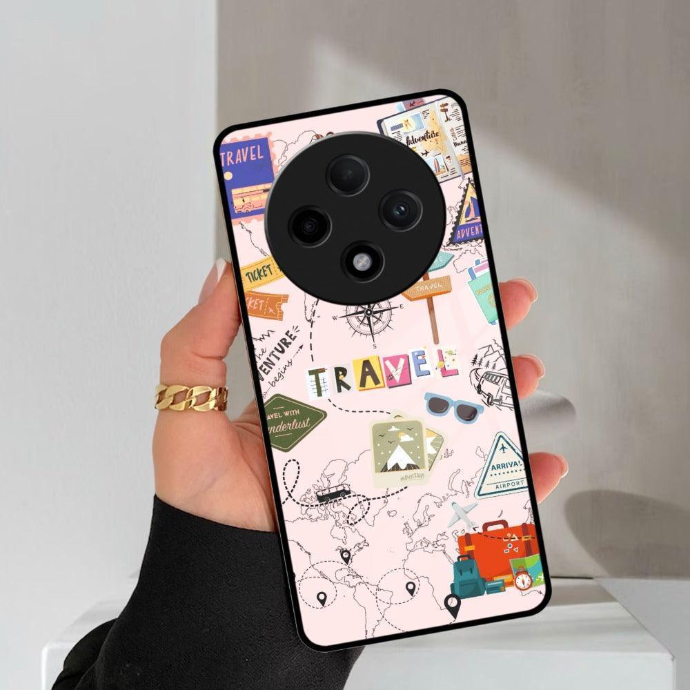 Travelogue Treasures Glass Case Cover For Oppo - ShopOnCliQ