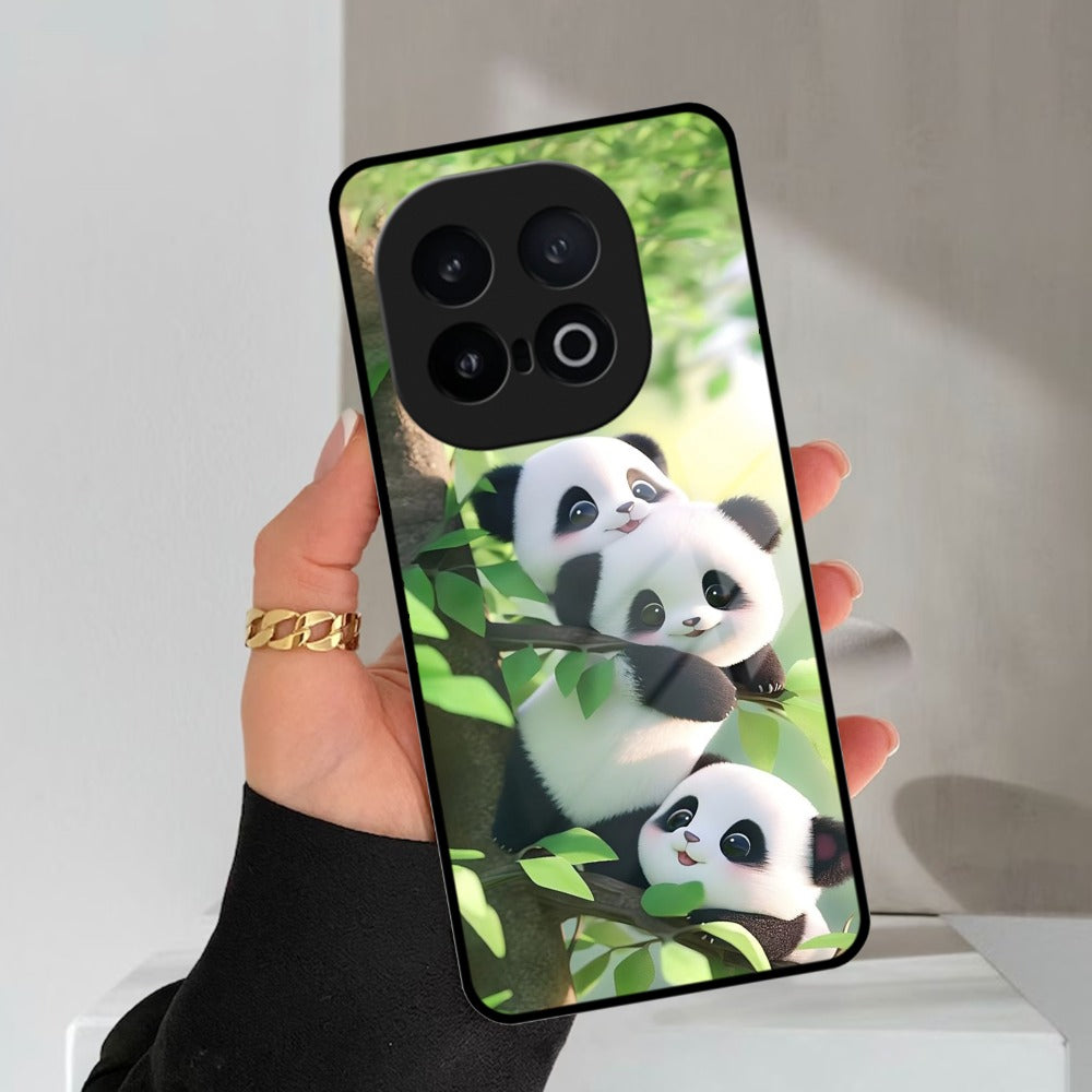 Panda Glossy Metal Case Cover For Vivo