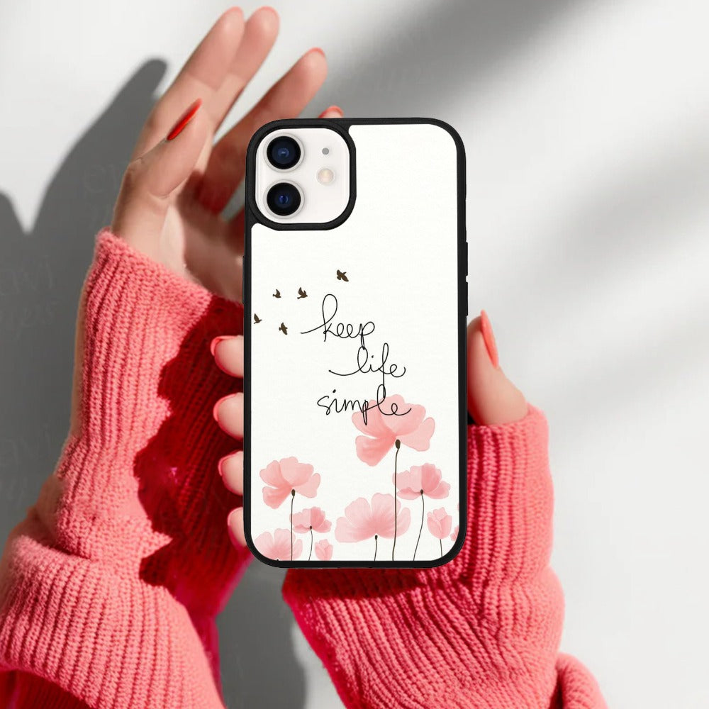 Keep Life Simple  Glossy Metal Case Cover For iPhone