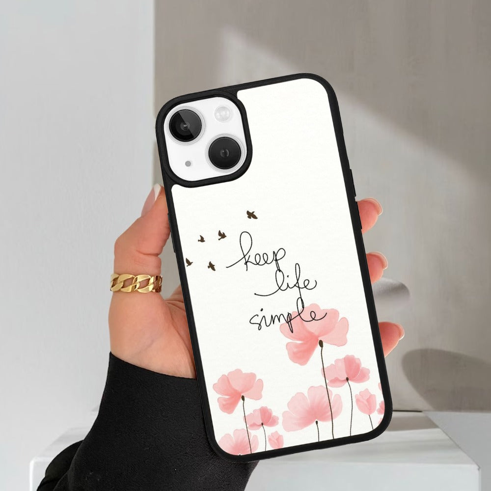 Keep Life Simple  Glossy Metal Case Cover For iPhone