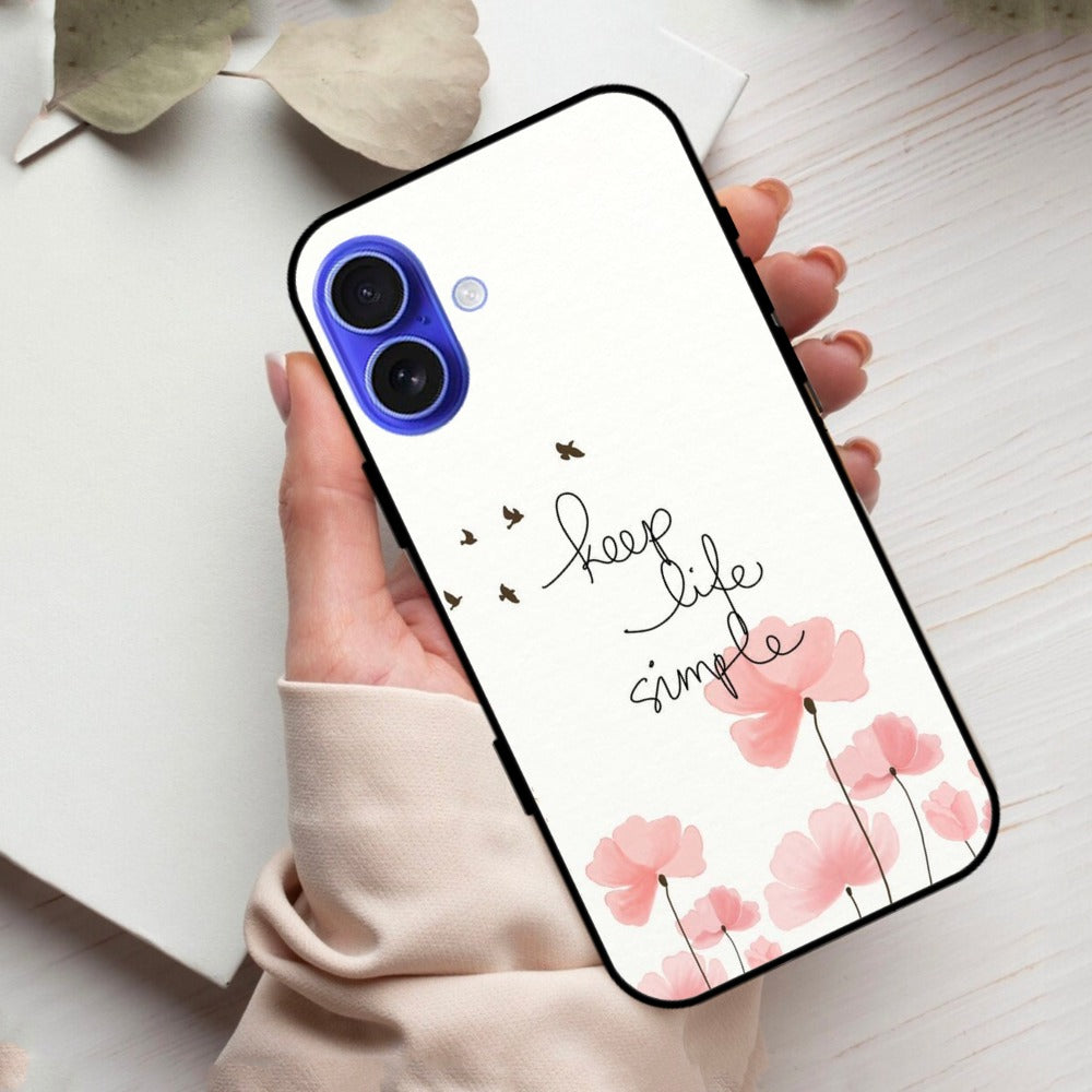 Keep Life Simple  Glossy Metal Case Cover For iPhone