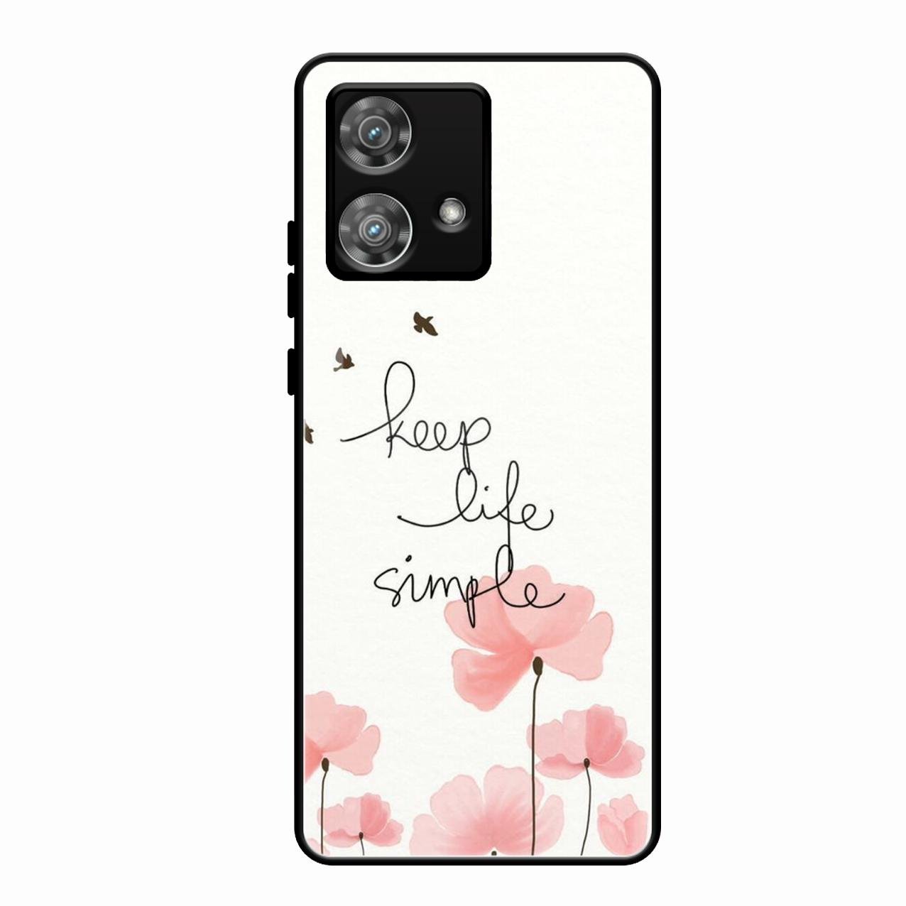 Keep Life Simple Glossy Metal Case Cover For Motorola Edge 40 5G