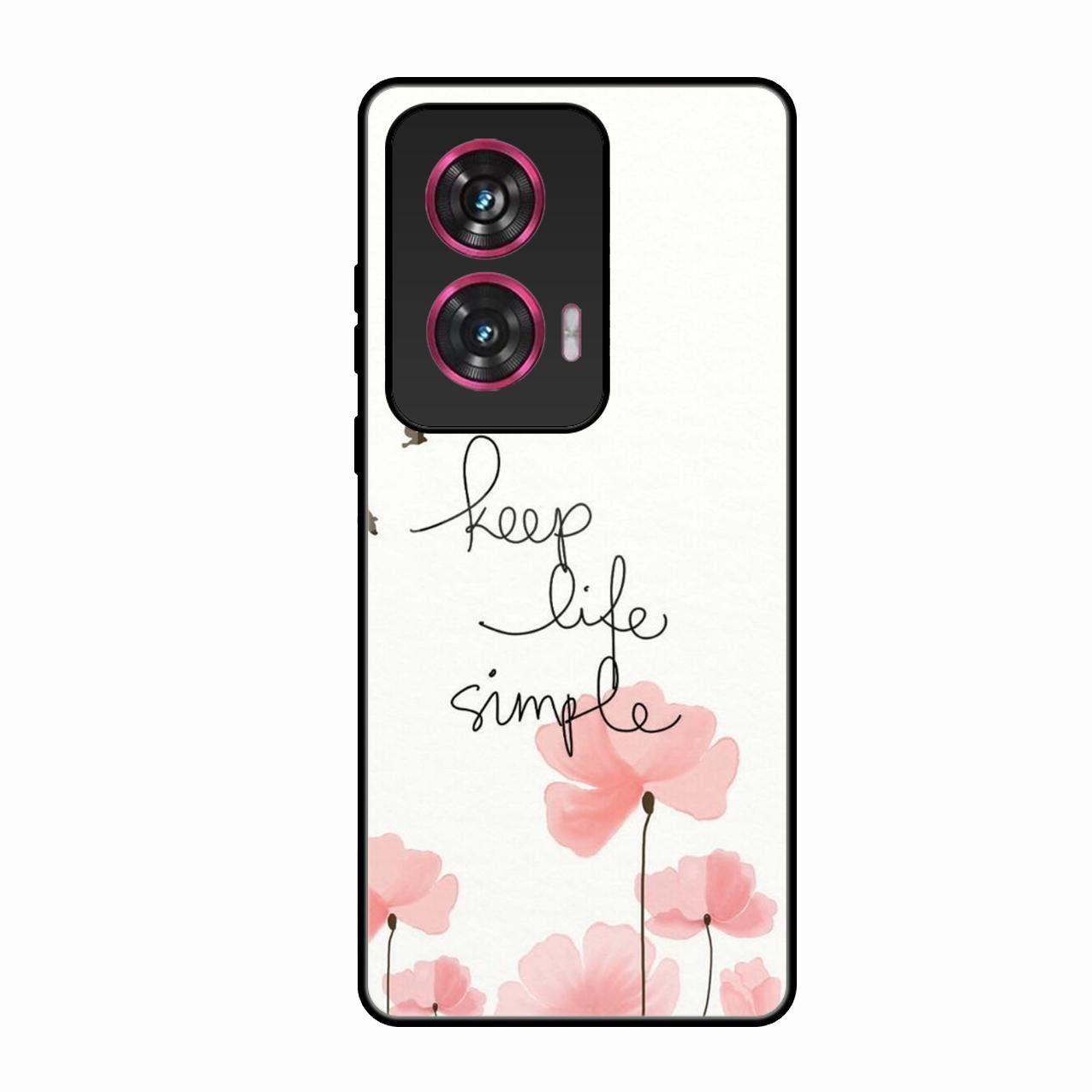 Keep Life Simple Glossy Metal Case Cover For Motorola Edge 50 Fusion 5G