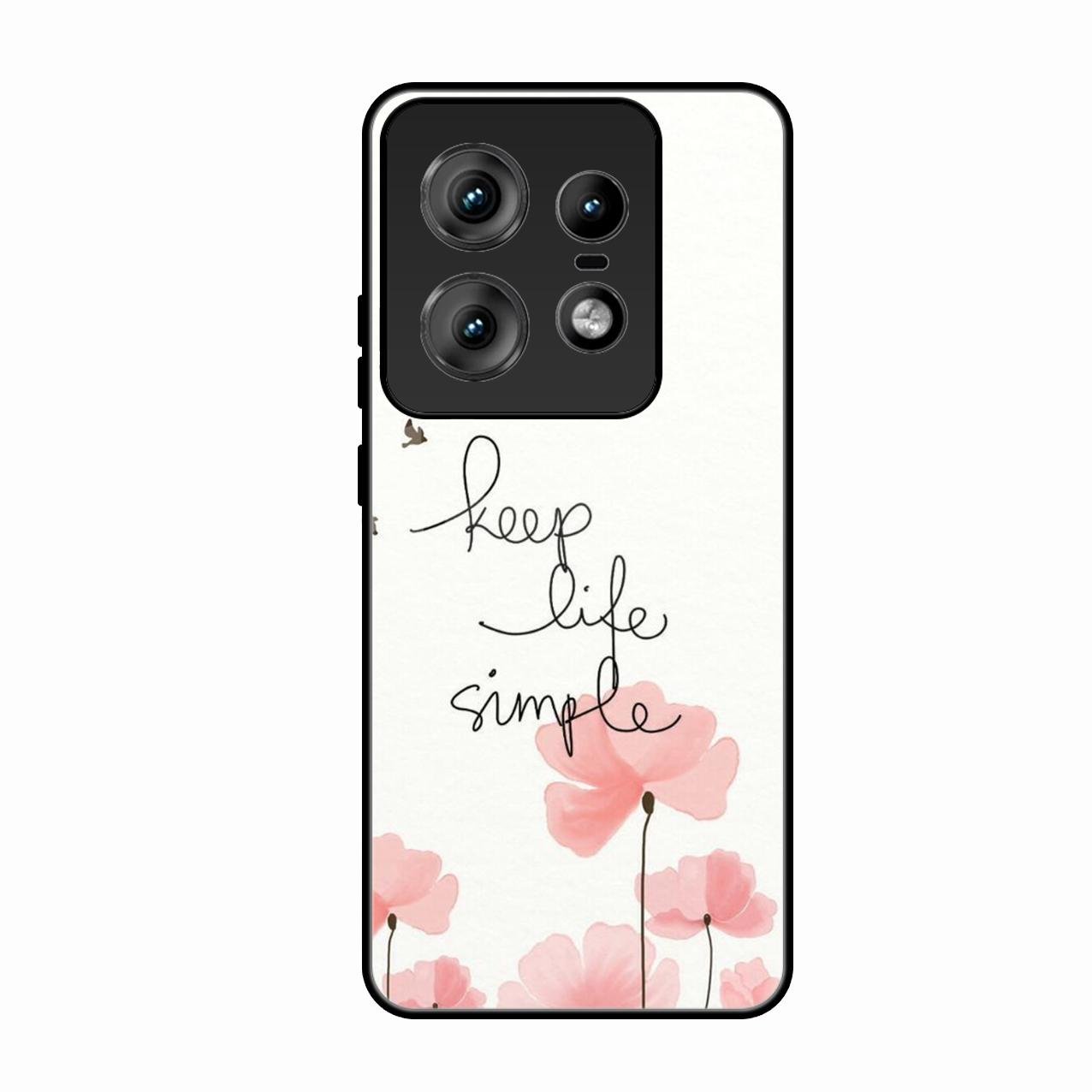 Keep Life Simple Glossy Metal Case Cover For Motorola Edge 50 Pro