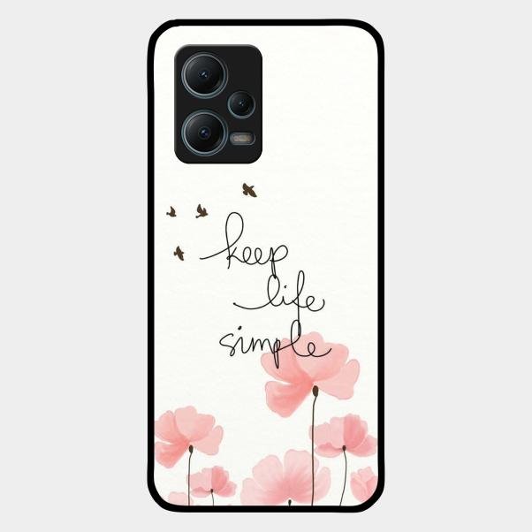 Keep Life Simple Glossy Metal Case Cover For Redmi Note 12 5G