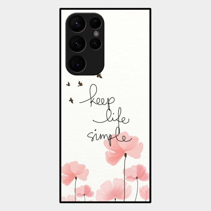 Keep Life Simple Glossy Metal Case Cover For Samsung Galaxy S22 Ultra 5G