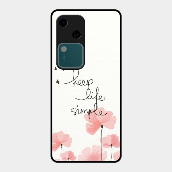 Keep Life Simple Glossy Metal Case Cover For Vivo V30 5G