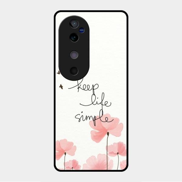 Keep Life Simple Glossy Metal Case Cover For Vivo V40 5G