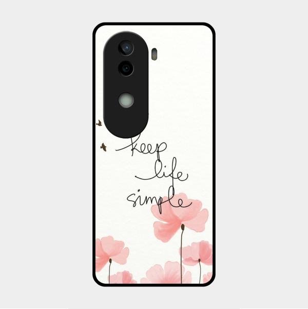 Keep Life Simple Glossy Metal Case Cover For Vivo V40E 5G