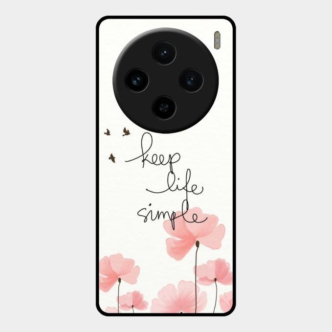 Keep Life Simple Glossy Metal Case Cover For Vivo X100 5G