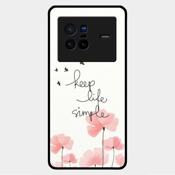 Keep Life Simple Glossy Metal Case Cover For Vivo X80 5G