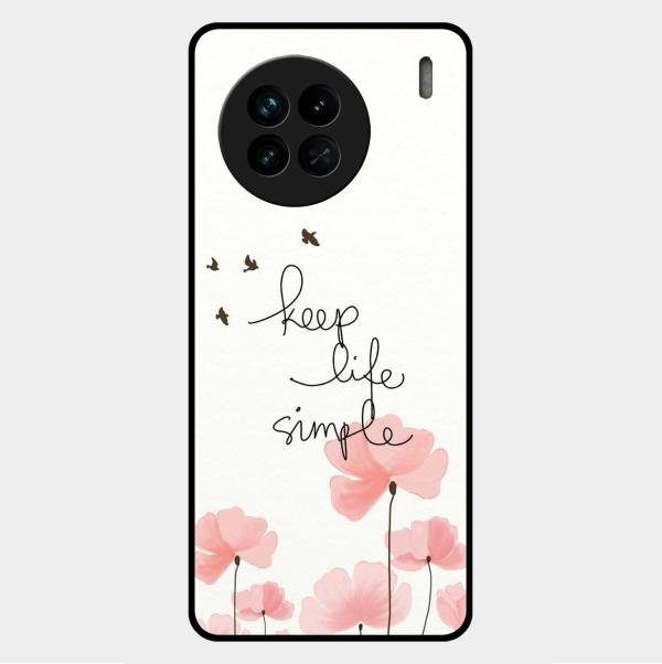 Keep Life Simple Glossy Metal Case Cover For Vivo X90 5G