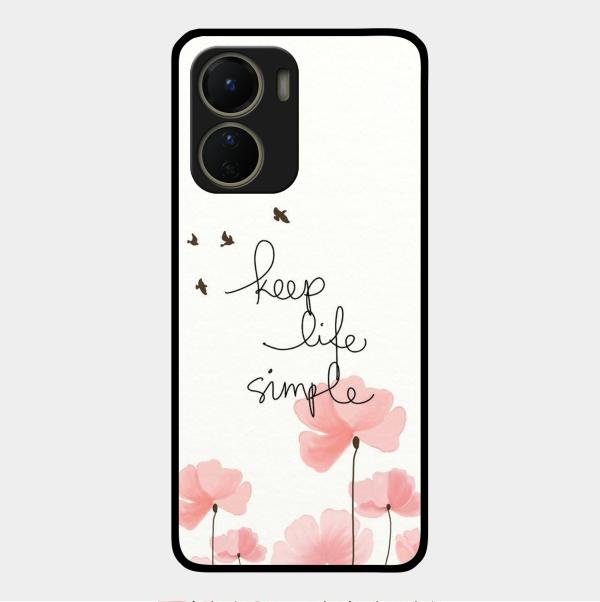 Keep Life Simple Glossy Metal Case Cover For Vivo Y16