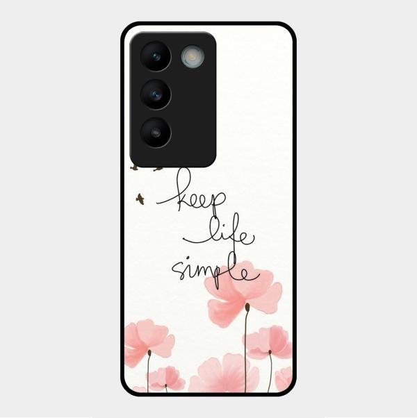 Keep Life Simple Glossy Metal Case Cover For Vivo Y200E 5G