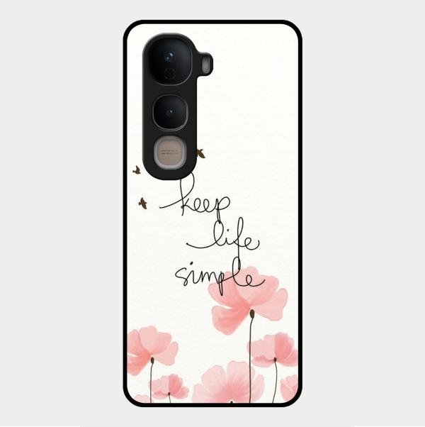 Keep Life Simple Glossy Metal Case Cover For Vivo Y400 5G