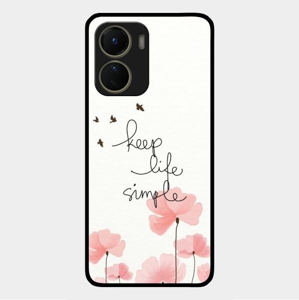 Keep Life Simple Glossy Metal Case Cover For Vivo Y56 5G