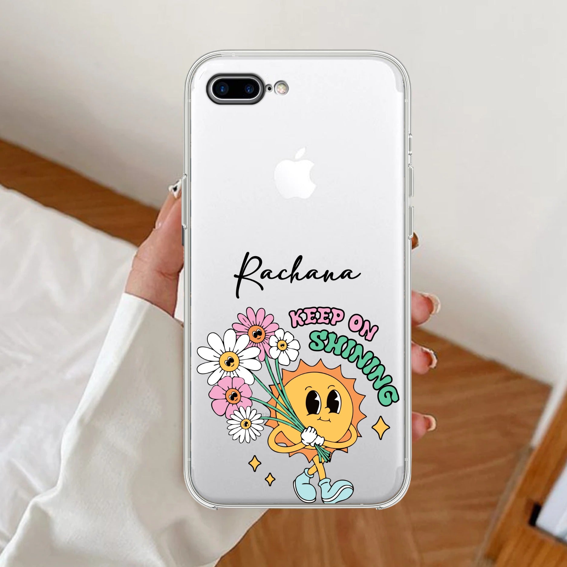 Keep Shining Customize Transparent Silicon Case For iPhone 7 Plus / iPhone 8 Plus
