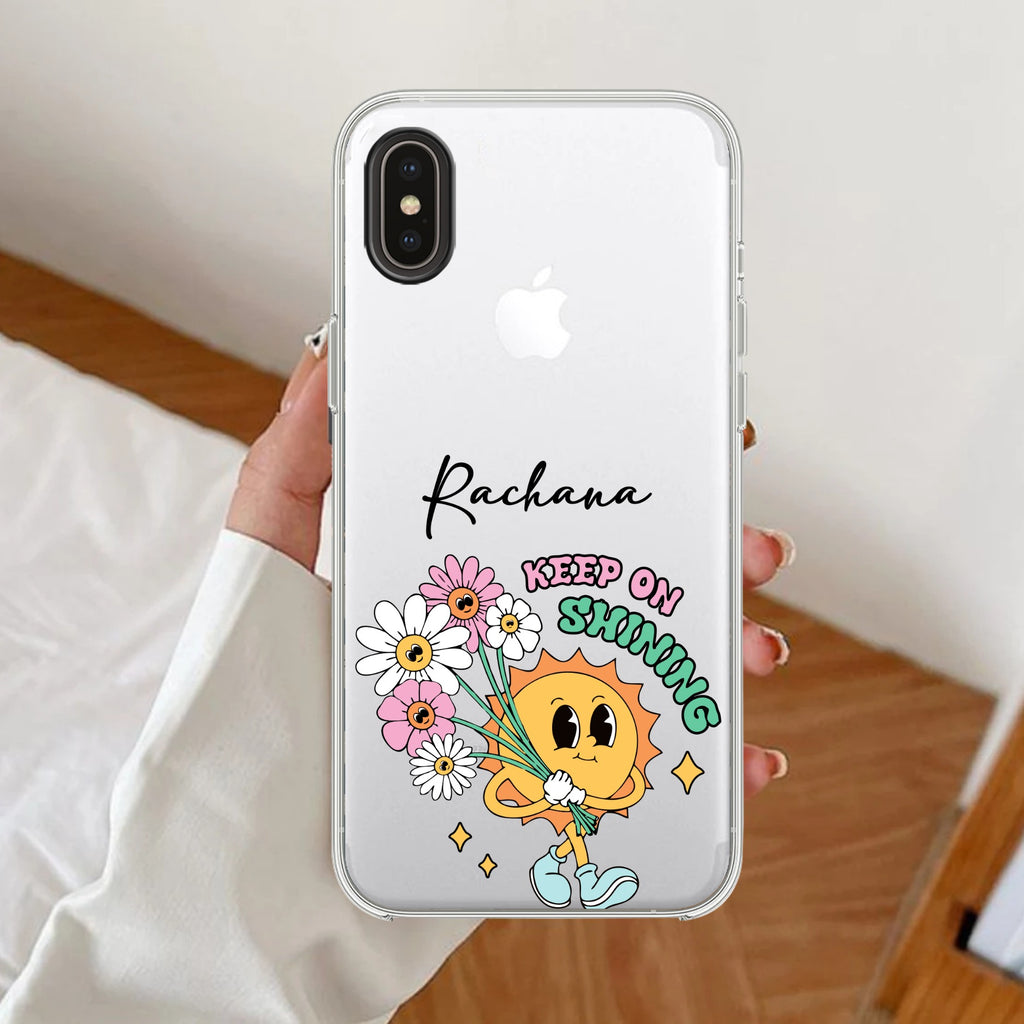 Keep Shining Customize Anti Yellow Clear Case For iPhone Xs Max