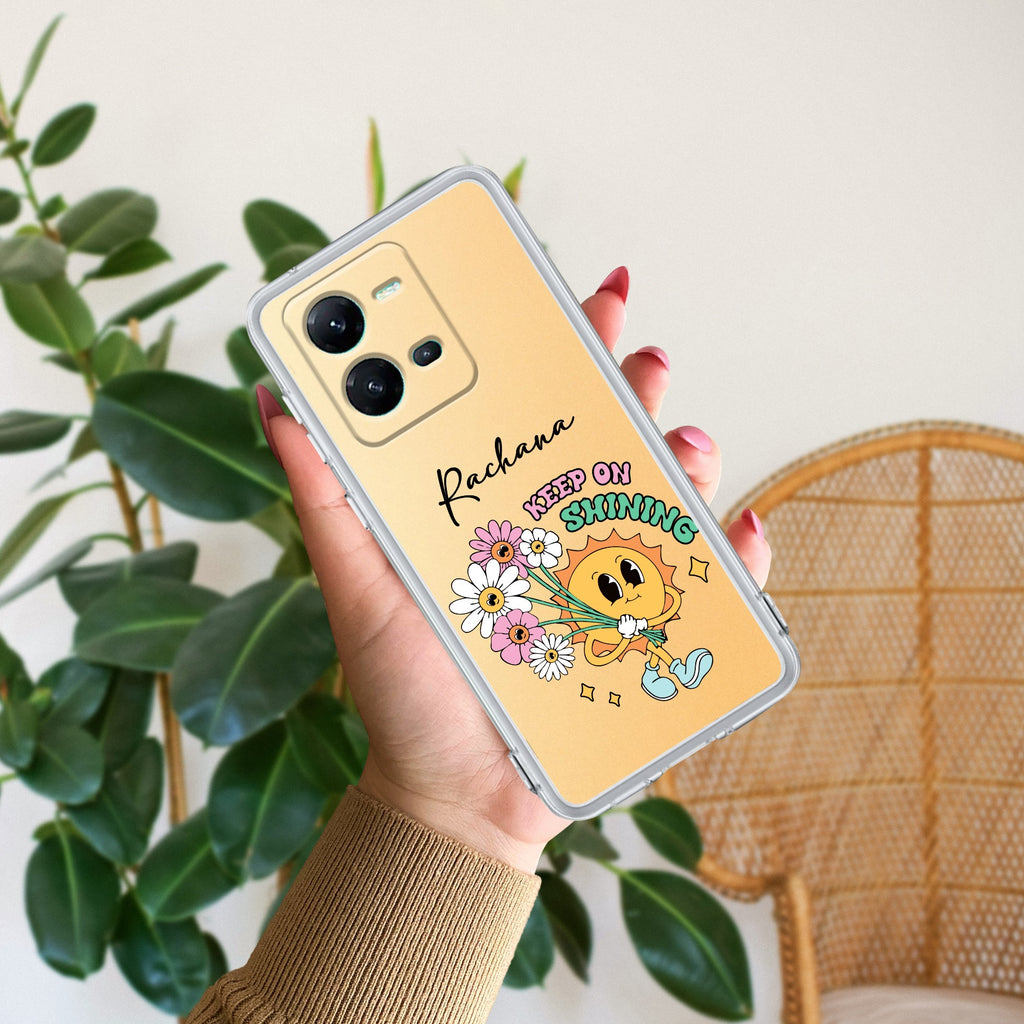 Keep Shining Customize Transparent Silicon Case For Vivo V25