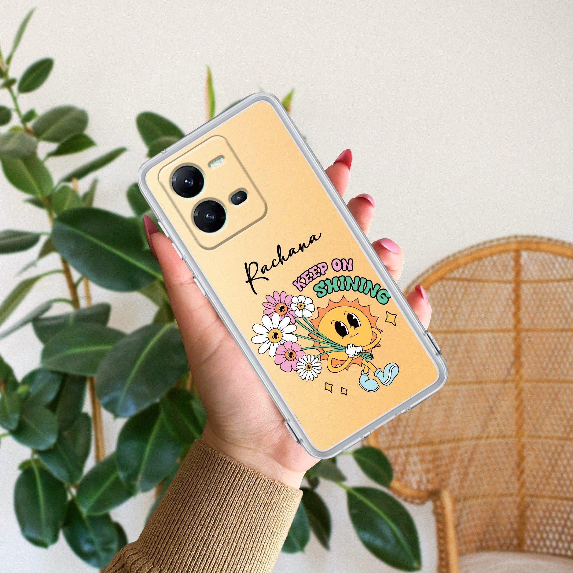 Keep Shining Customize Transparent Silicon Case For Vivo V25