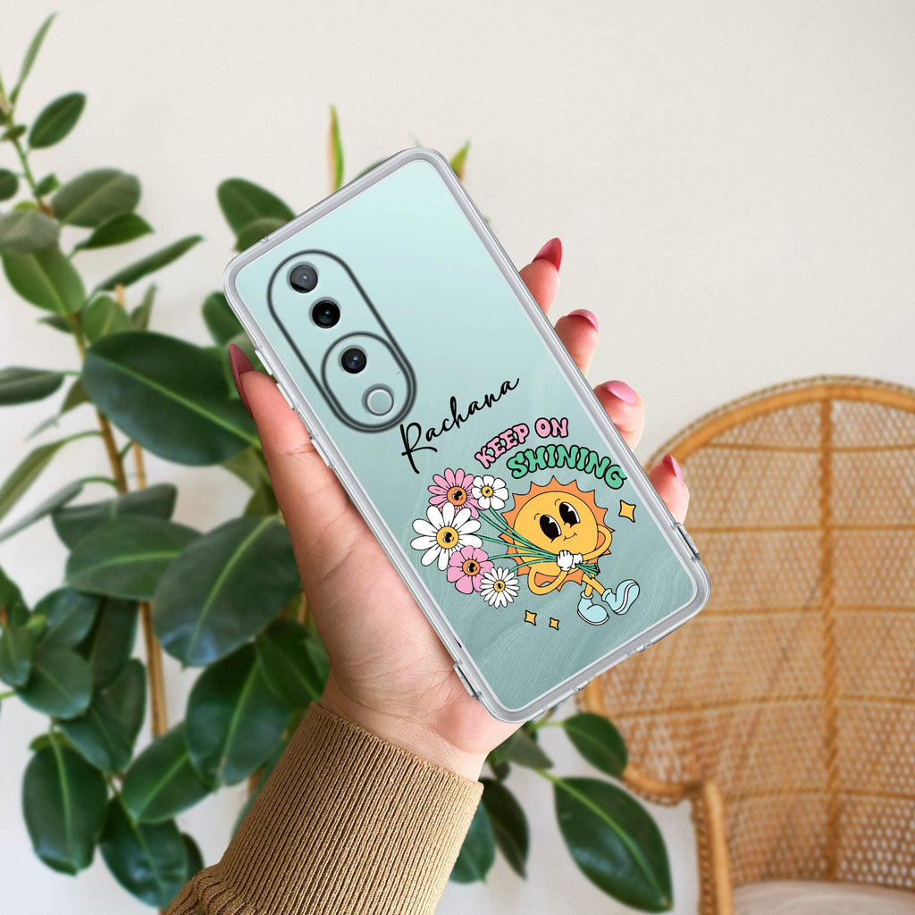 Keep Shining Customize Transparent Silicon Case For Vivo V40 5G