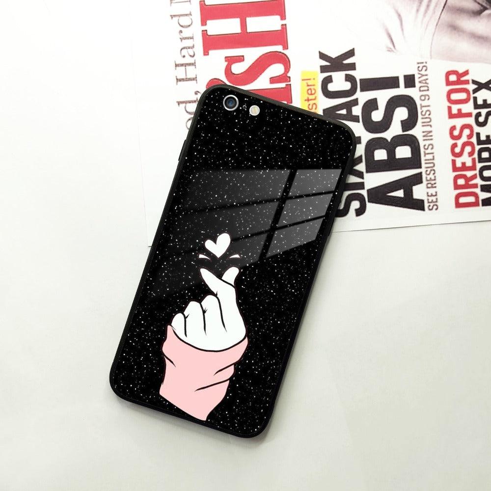 Kpop Love Glass Phone Case And Cover For iPhone