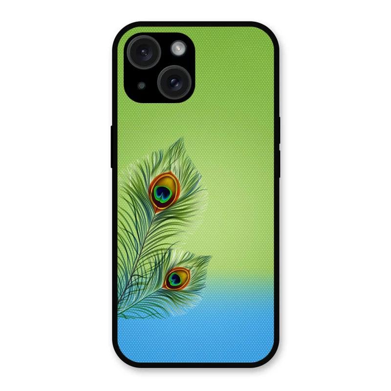 Krishna Mor Pankh Aesthetic Phone Cover For iPhone 15 Plus
