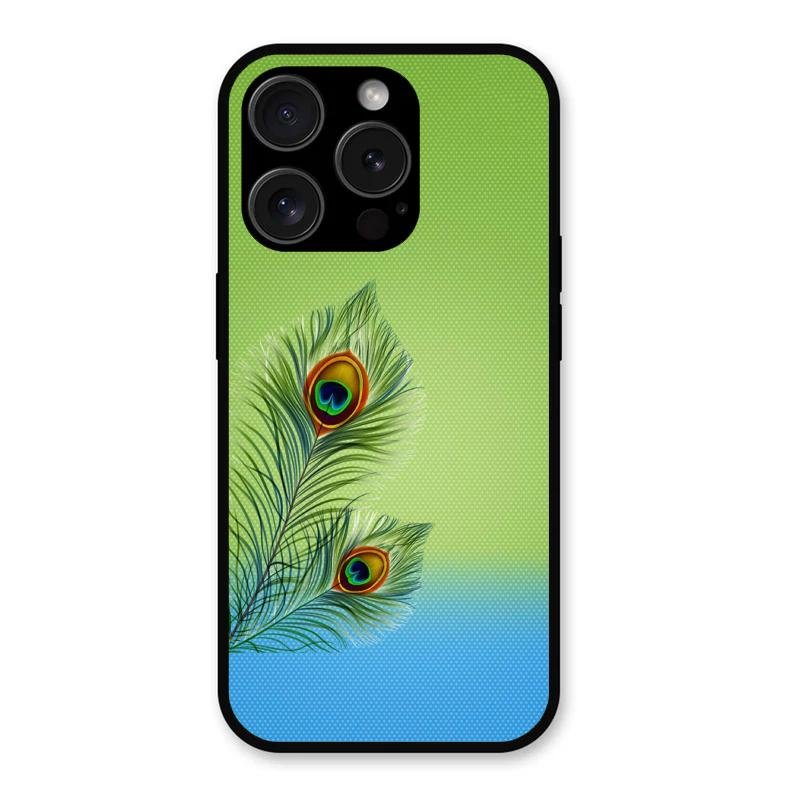 Krishna Mor Pankh Aesthetic Phone Cover For iPhone 15 Pro Max