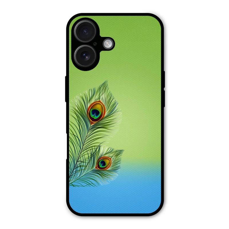 Krishna Mor Pankh Aesthetic Phone Cover For iPhone 16 Plus