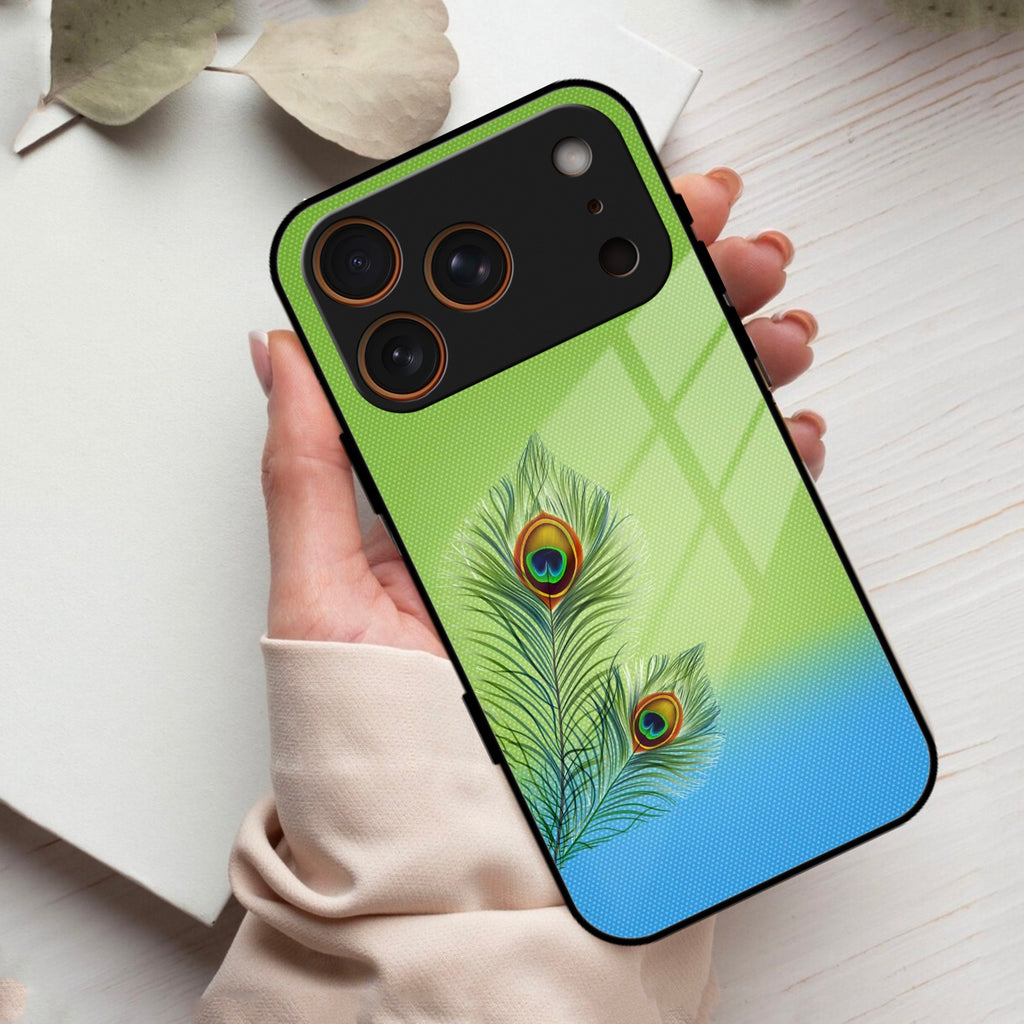 Krishna Mor Pankh Aesthetic Phone Cover For iPhone 17 Pro Max