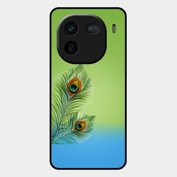 Krishna Mor Pankh Aesthetic Phone Cover For iQOO