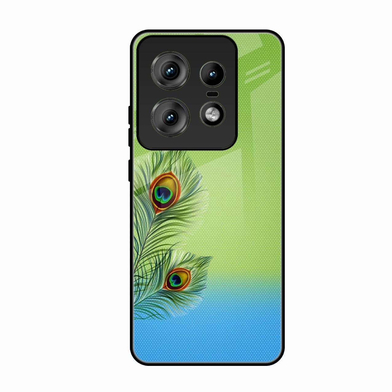 Krishna Mor Pankh Aesthetic Phone Cover For Motorola Edge 50 Pro