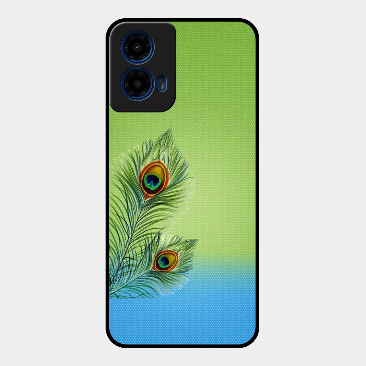 Krishna Mor Pankh Aesthetic Phone Cover For Motorola G45 5G