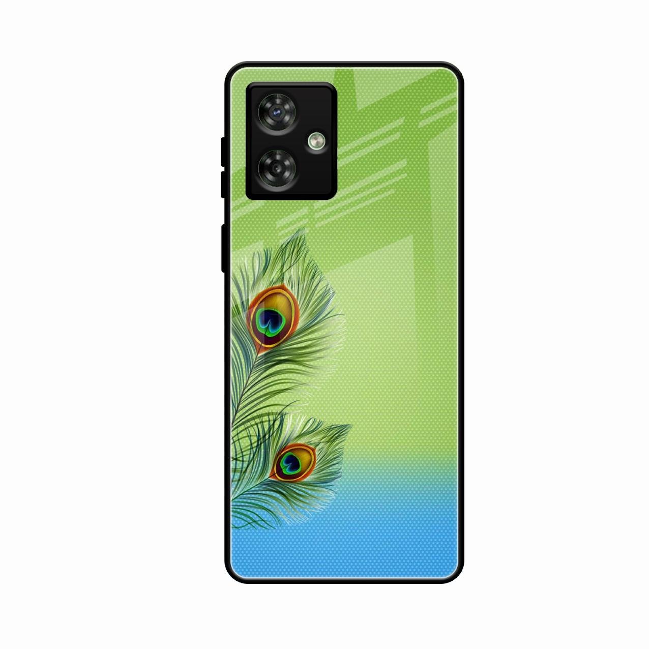 Krishna Mor Pankh Aesthetic Phone Cover For Motorola G54 5G