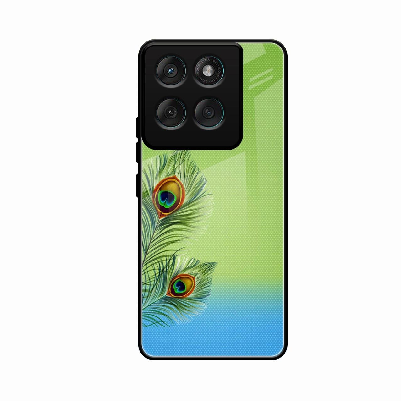 Krishna Mor Pankh Aesthetic Phone Cover For Motorola G67 Power 5G