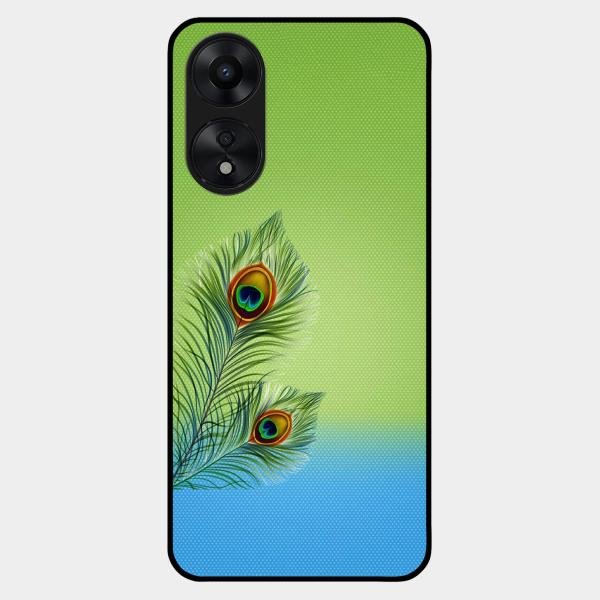 Krishna Mor Pankh Aesthetic Phone Cover For Oppo A78 5G