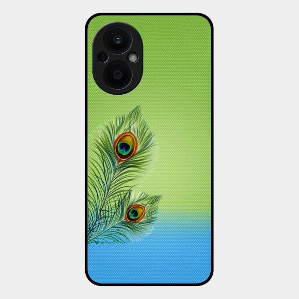 Krishna Mor Pankh Aesthetic Phone Cover For Oppo F21 Pro 5G