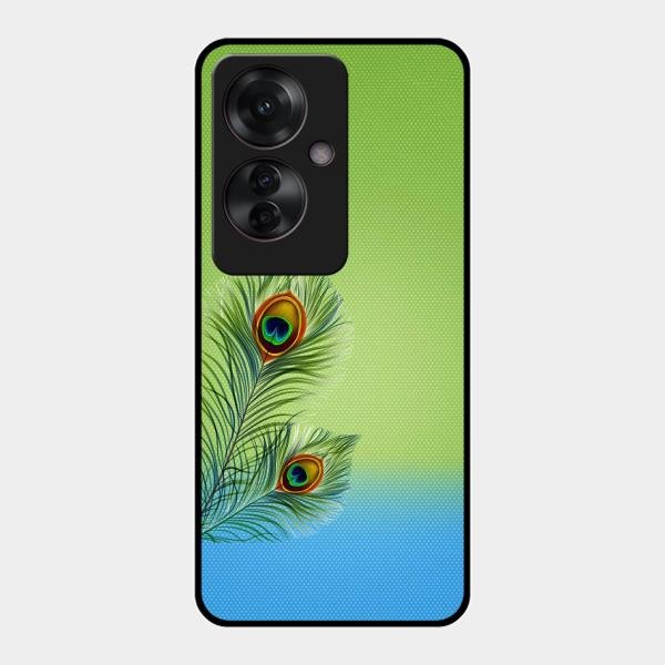 Krishna Mor Pankh Aesthetic Phone Cover For Oppo F25 Pro 5G