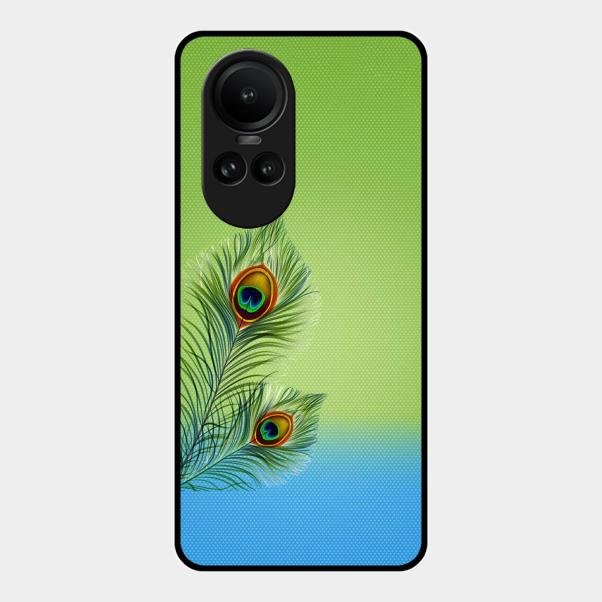Krishna Mor Pankh Aesthetic Phone Cover For Oppo Reno 10 Pro 5G