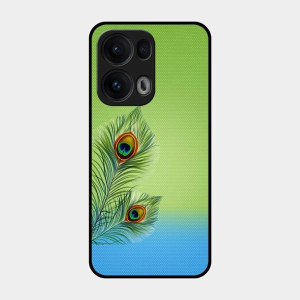 Krishna Mor Pankh Aesthetic Phone Cover For Oppo Reno 13 Pro 5G