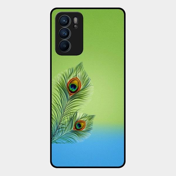 Krishna Mor Pankh Aesthetic Phone Cover For Oppo Reno 6 5G