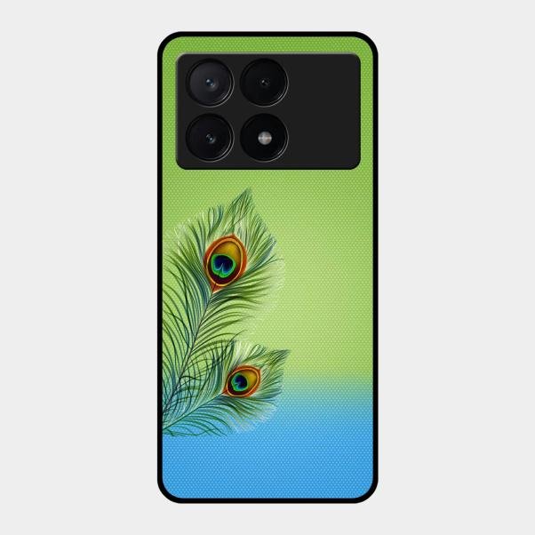 Krishna Mor Pankh Aesthetic Phone Cover For Poco X6 Pro 5G