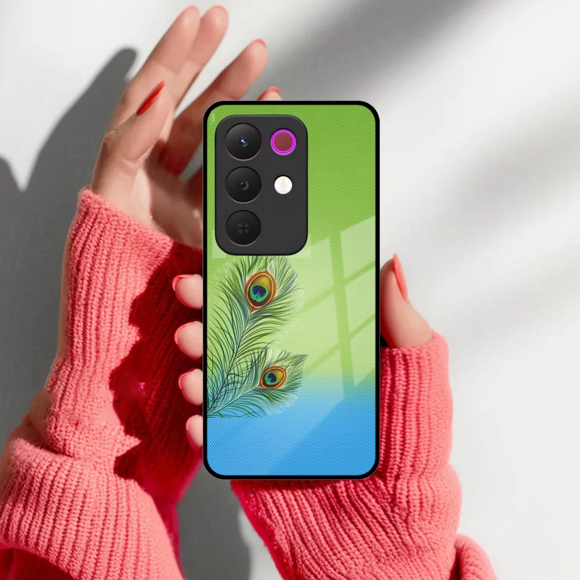 Krishna Mor Pankh Aesthetic Phone Cover For Realme