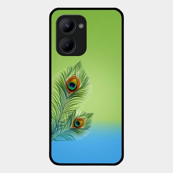 Krishna Mor Pankh Aesthetic Phone Cover For Realme C33 2023